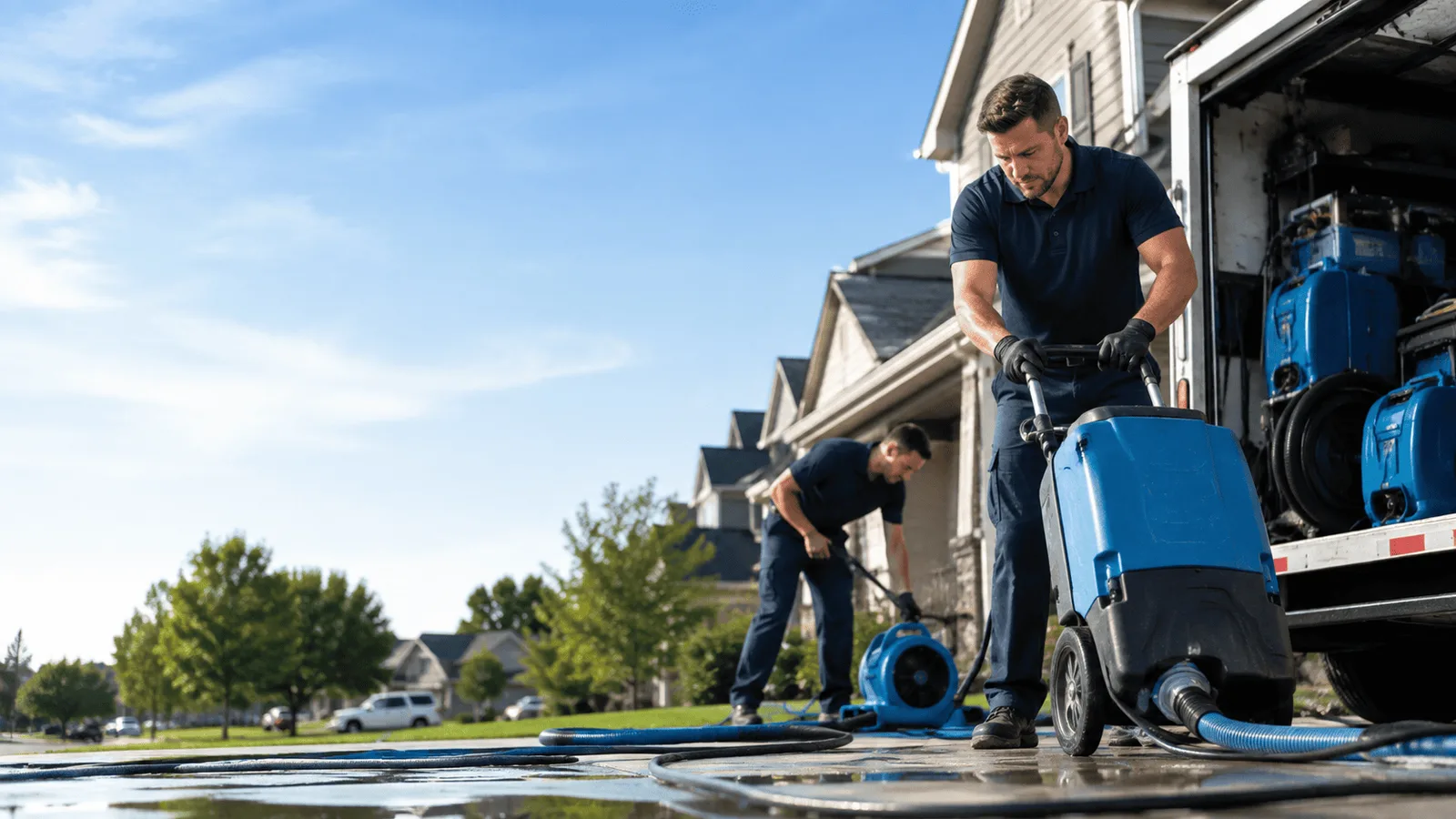 Basement Flooding being performed in Harwood Heights, IL